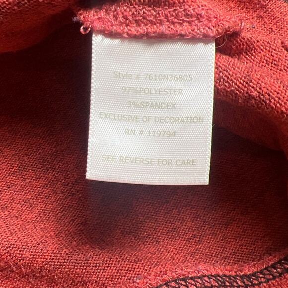 Live and Let Live Red/Pink AOP Graphic Rhinestone Sweater Women Size Large - Picture 3 of 7